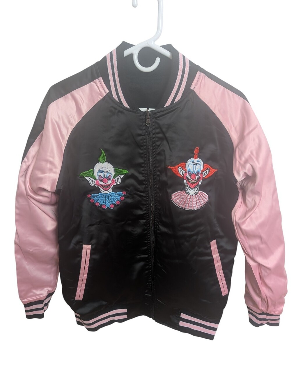 Killer Klowns From Outer Space Black & Pink Reversible Bomber Jacket